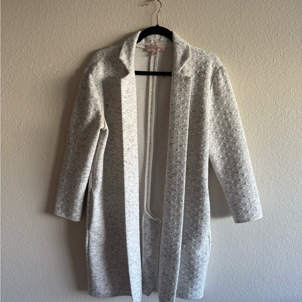 Philosophy White/Grey Textured Coat